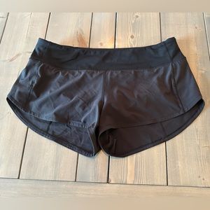 Lululemon Speed Up Shorts.  Size 8.  Black.  Excellent condition.